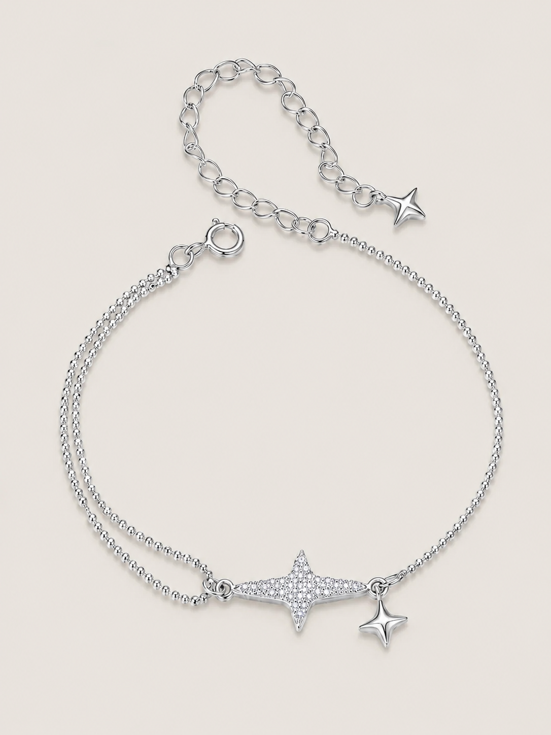 Brățară din argint 925 cu stea pavé și zirconii 5A Stardust Glow