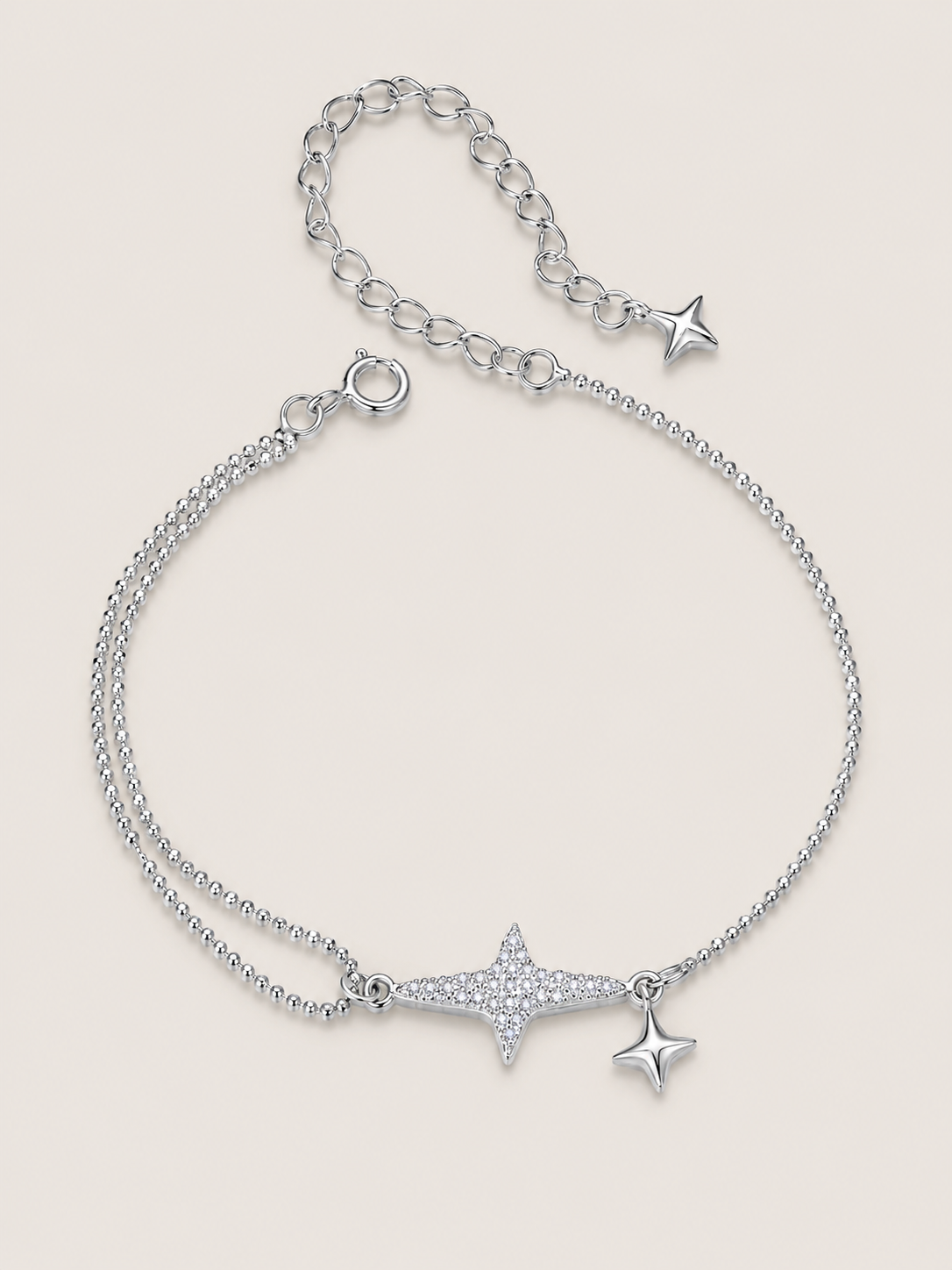 Brățară din argint 925 cu stea pavé și zirconii 5A Stardust Glow