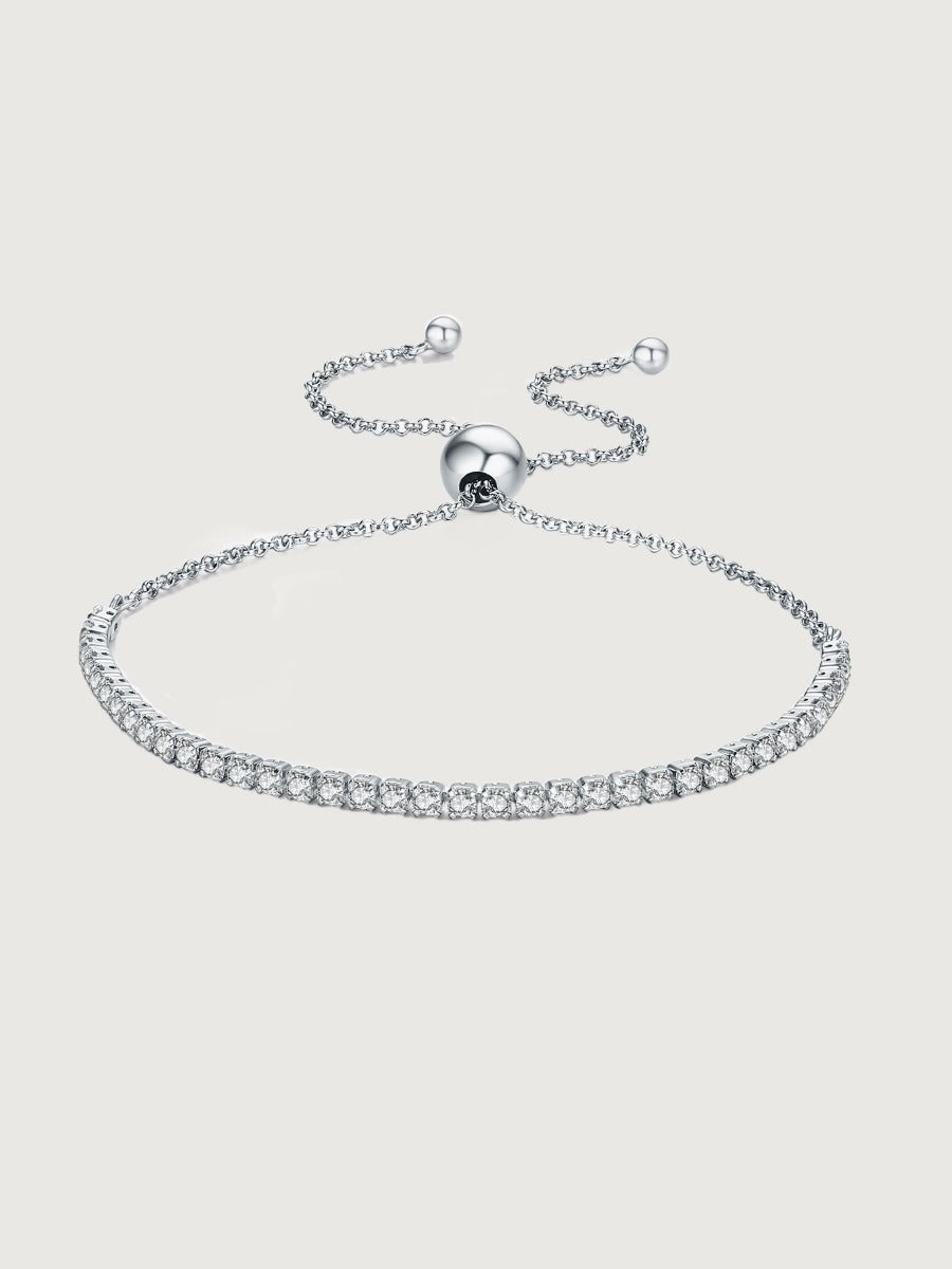 Brățară din argint 925 model tennis reglabilă cu zirconii 5A Plain Affection