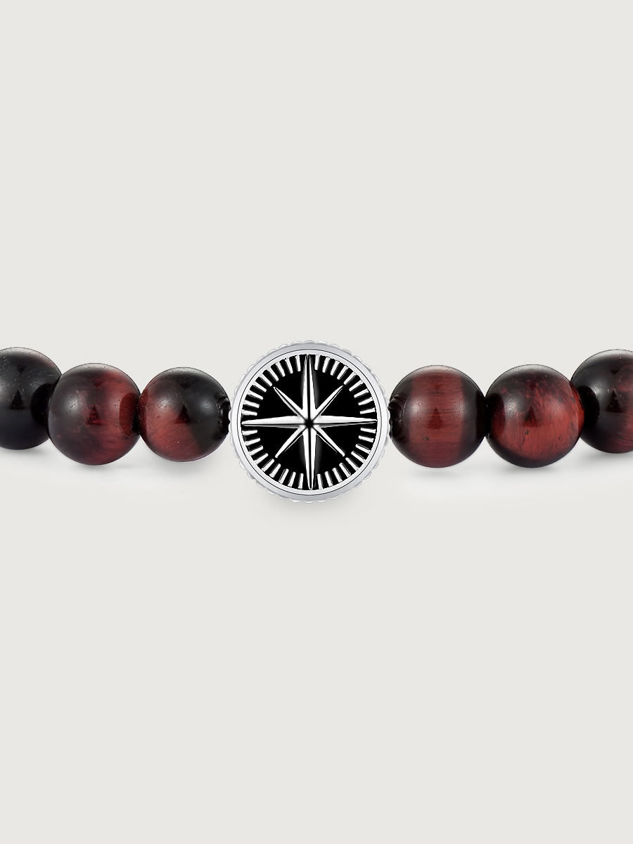 Bratara barbati din argint cu red tiger eye ideala pentru cadou