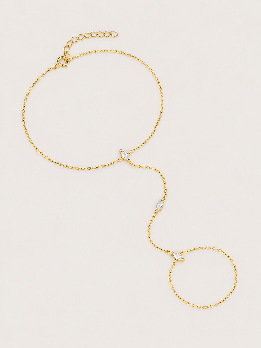 Brățară aurie cu zirconii marquise
