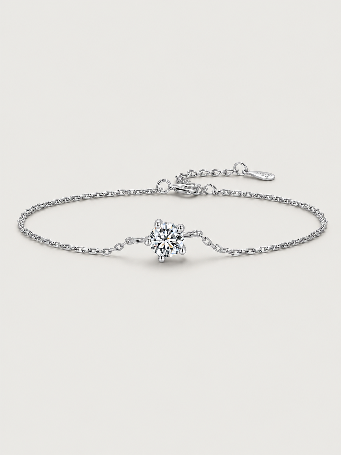 Brățară din argint 925 cu moissanite 0.6ct stil solitaire