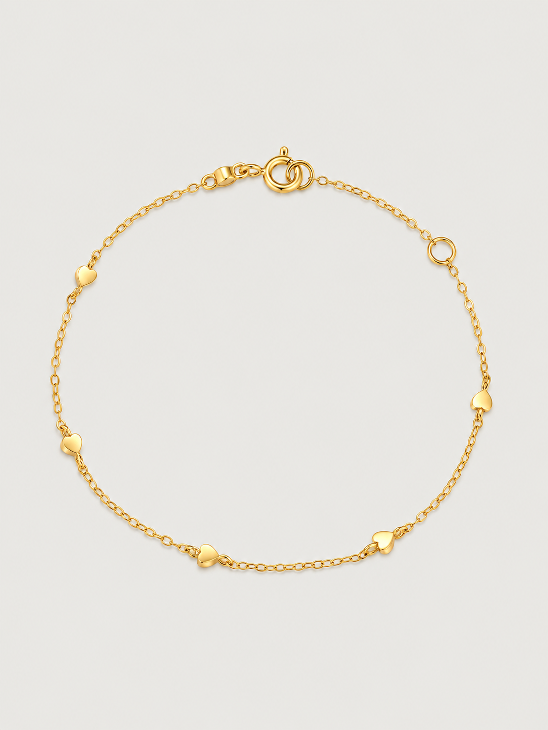 Bratara din argint placat cu aur 18K cu mini inimi delicate Heartline Whisper