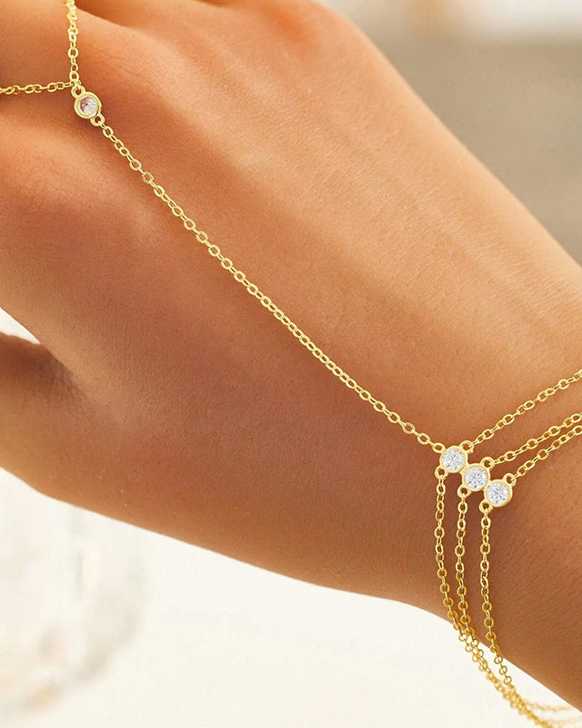 Brățară delicată hand chain din argint pentru femei