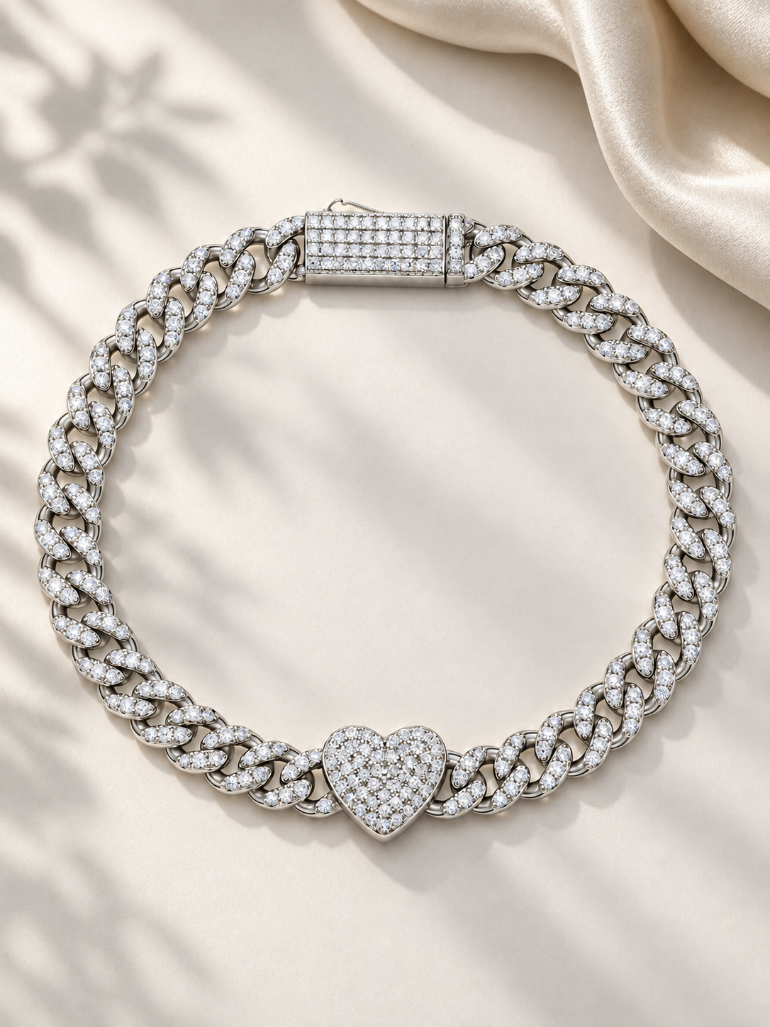 Brățară Silver Cuban 6 mm cu Moissanite