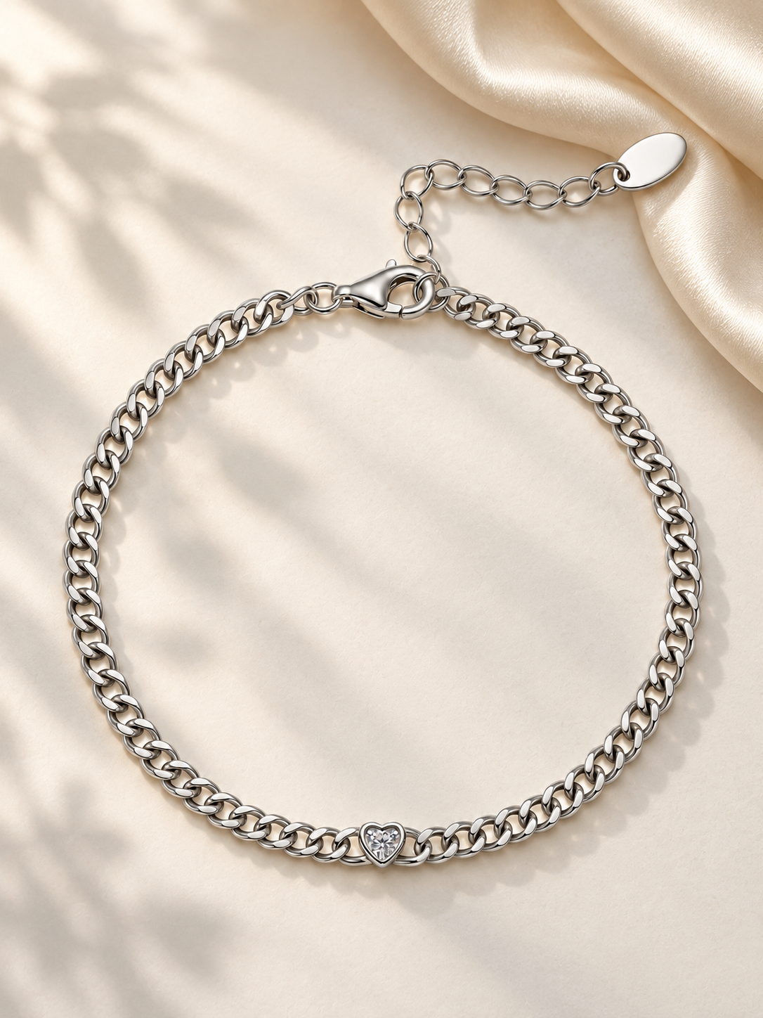 Brățară Silver Heart din argint 925 cu moissanite