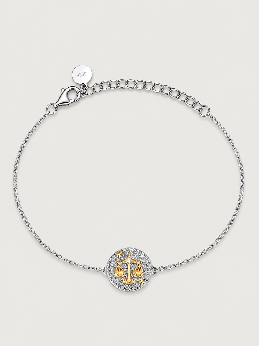 Brățară Zodiac Balanță din argint 925 cu moissanite