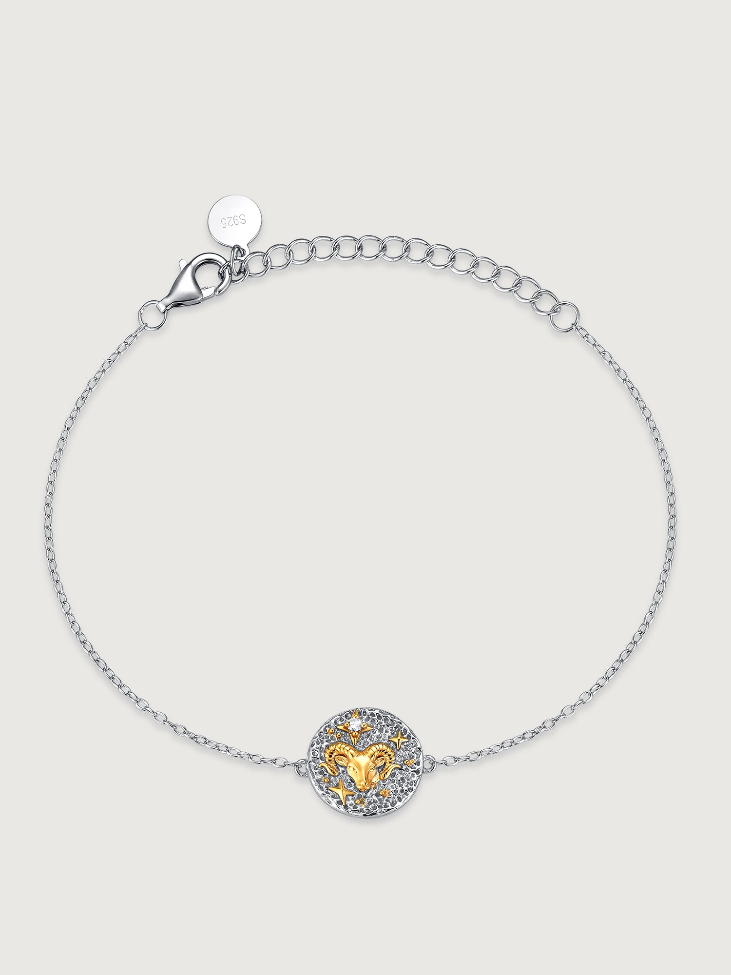 Brățară Zodiac Berbec din argint 925 cu moissanite