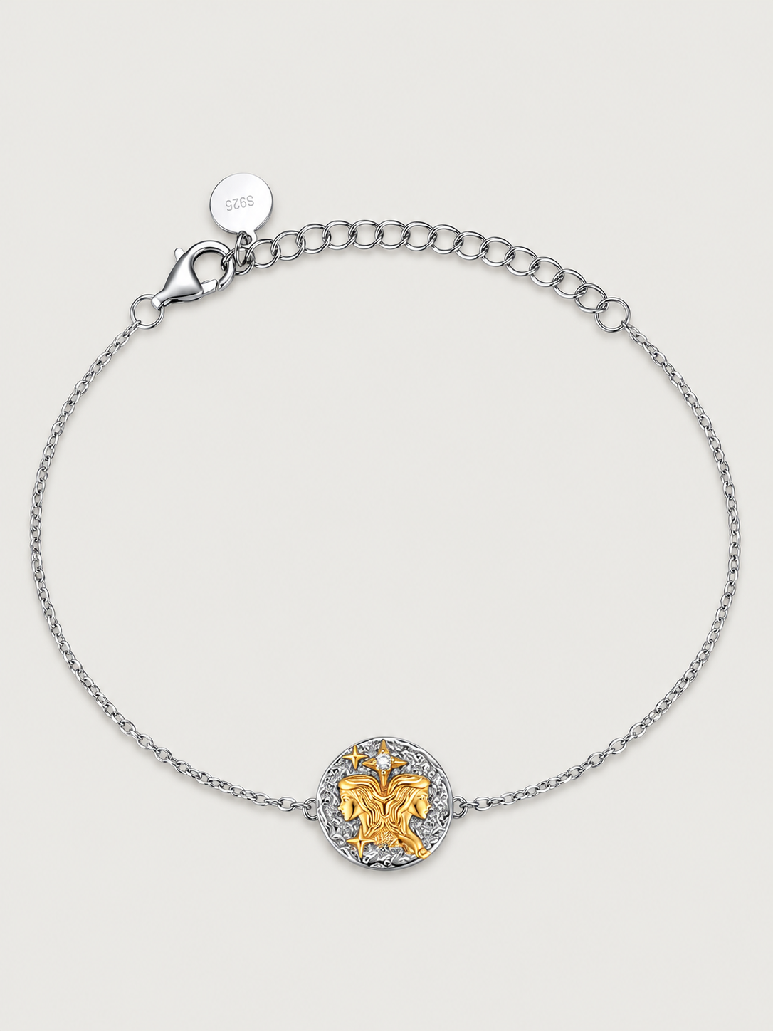 Brățară Zodiac Gemeni din argint 925 cu moissanite
