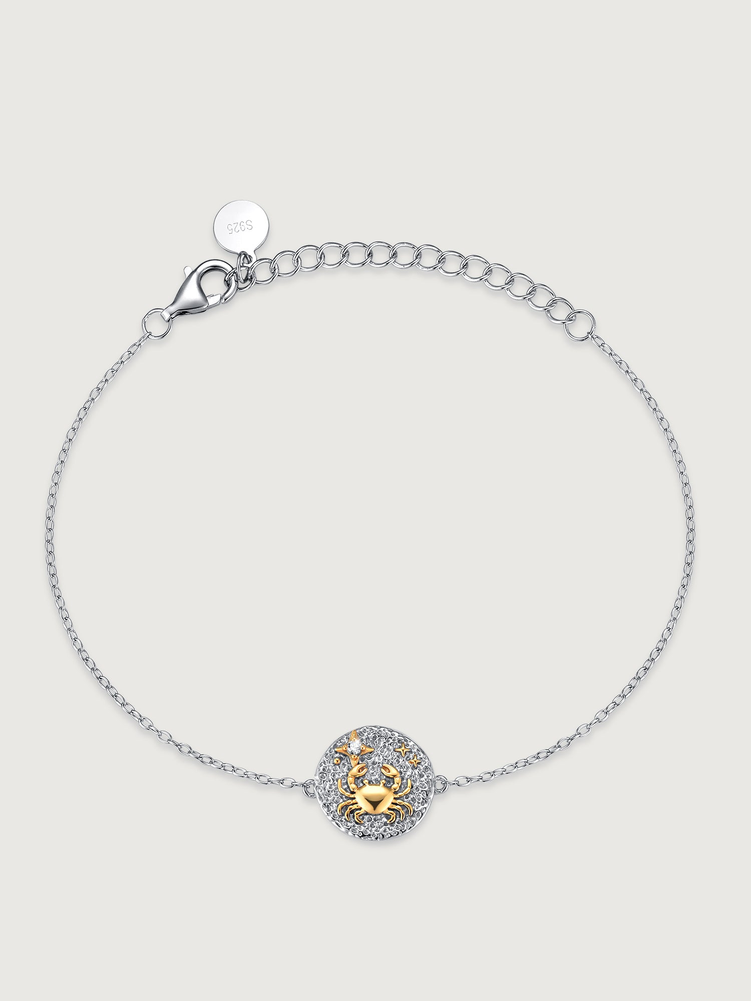 Brățară Zodiac Rac din argint 925 cu moissanite