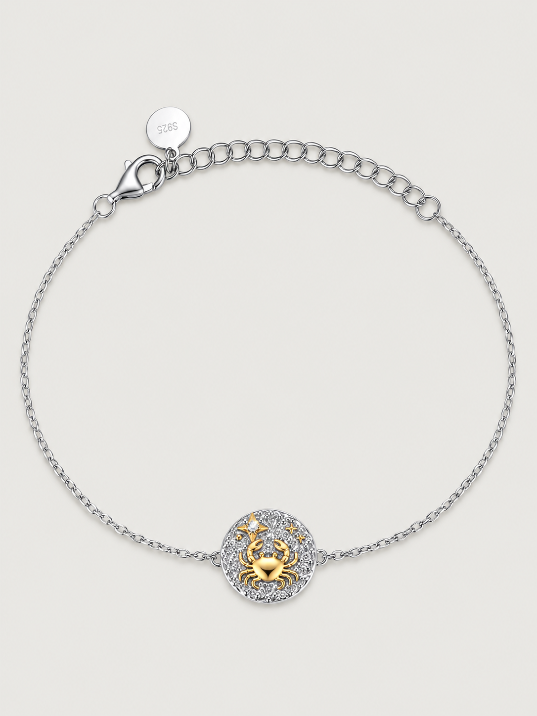 Brățară Zodiac Rac din argint 925 cu moissanite