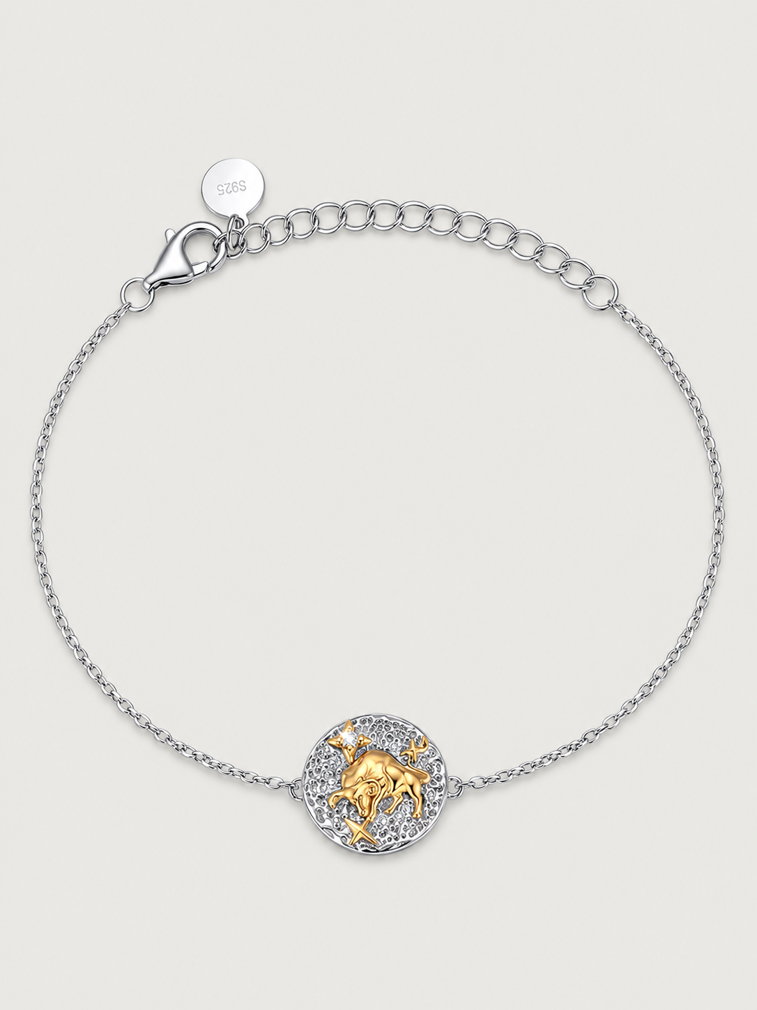 Brățară Zodiac Taur din argint 925 cu moissanite