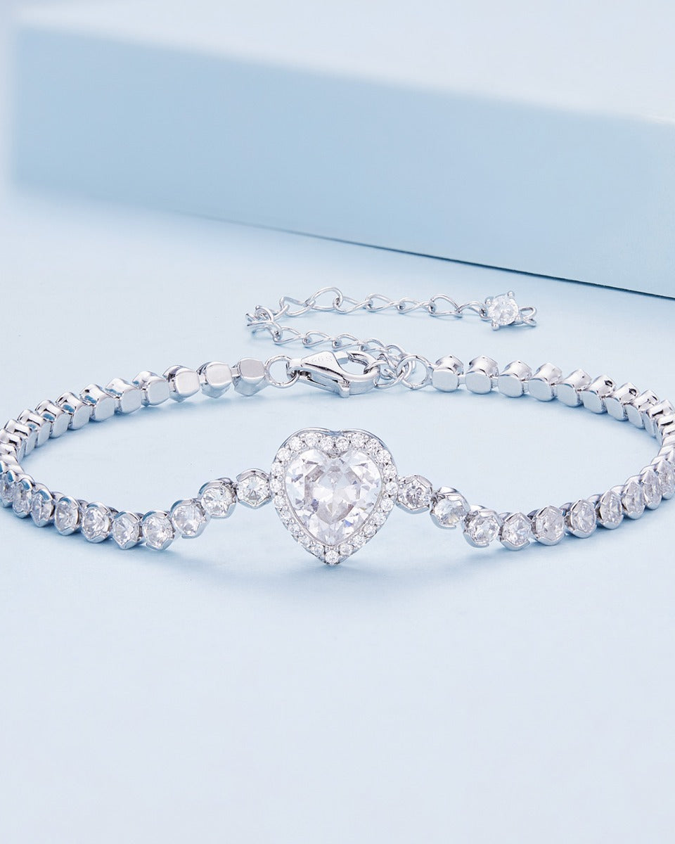 Bratara din Argint Shining Heart Zircon