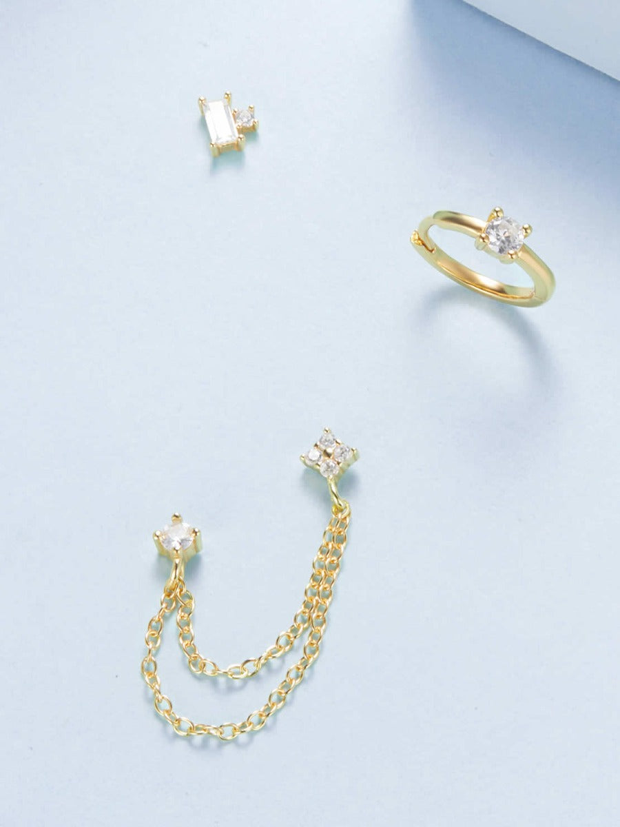 Cercei din Argint Golden Harmony