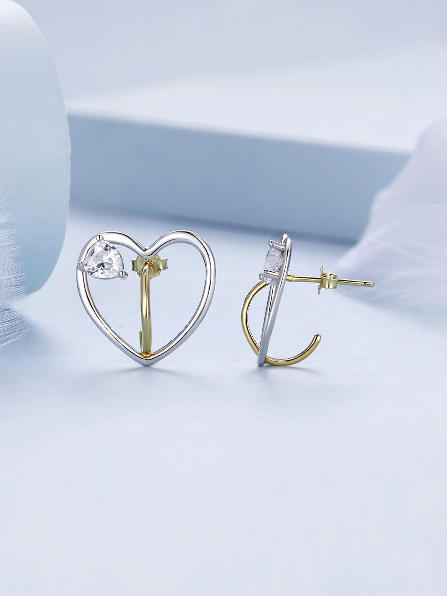 Cercei din Argint Golden Love