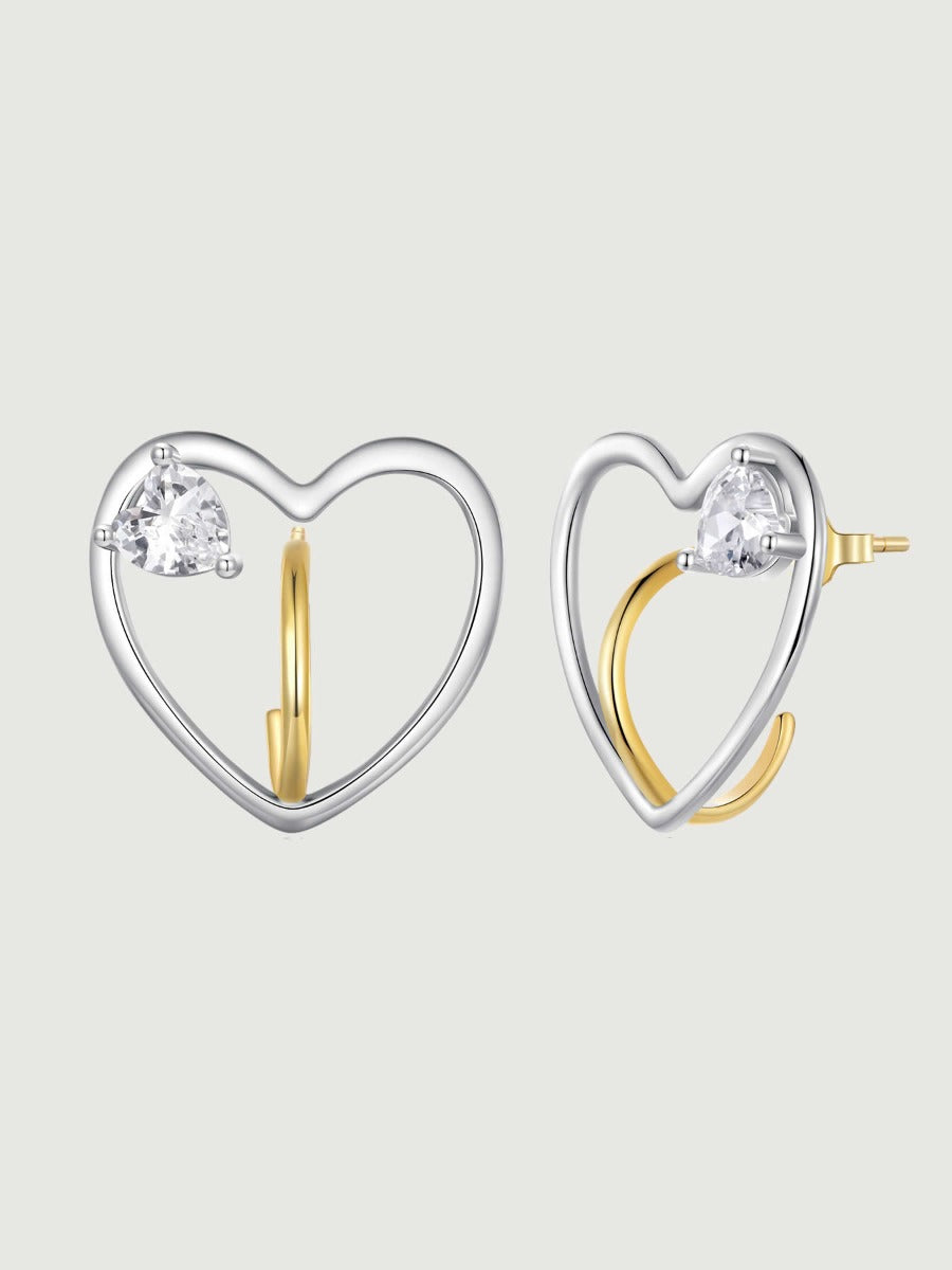 Cercei din Argint Golden Love