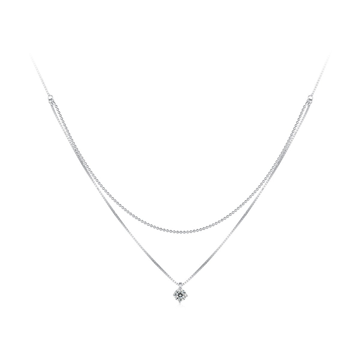 Pandantiv cu Lantisor din Argint Shining Double Layer