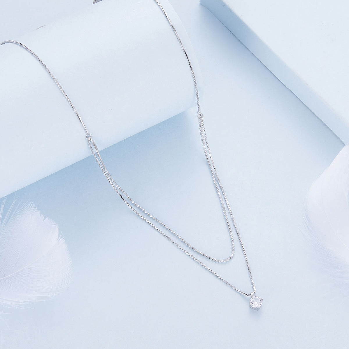 Pandantiv cu Lantisor din Argint Shining Double Layer