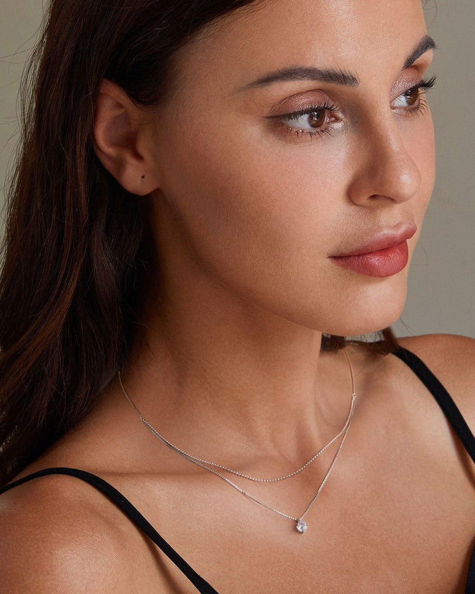 Pandantiv cu Lantisor din Argint Shining Double Layer