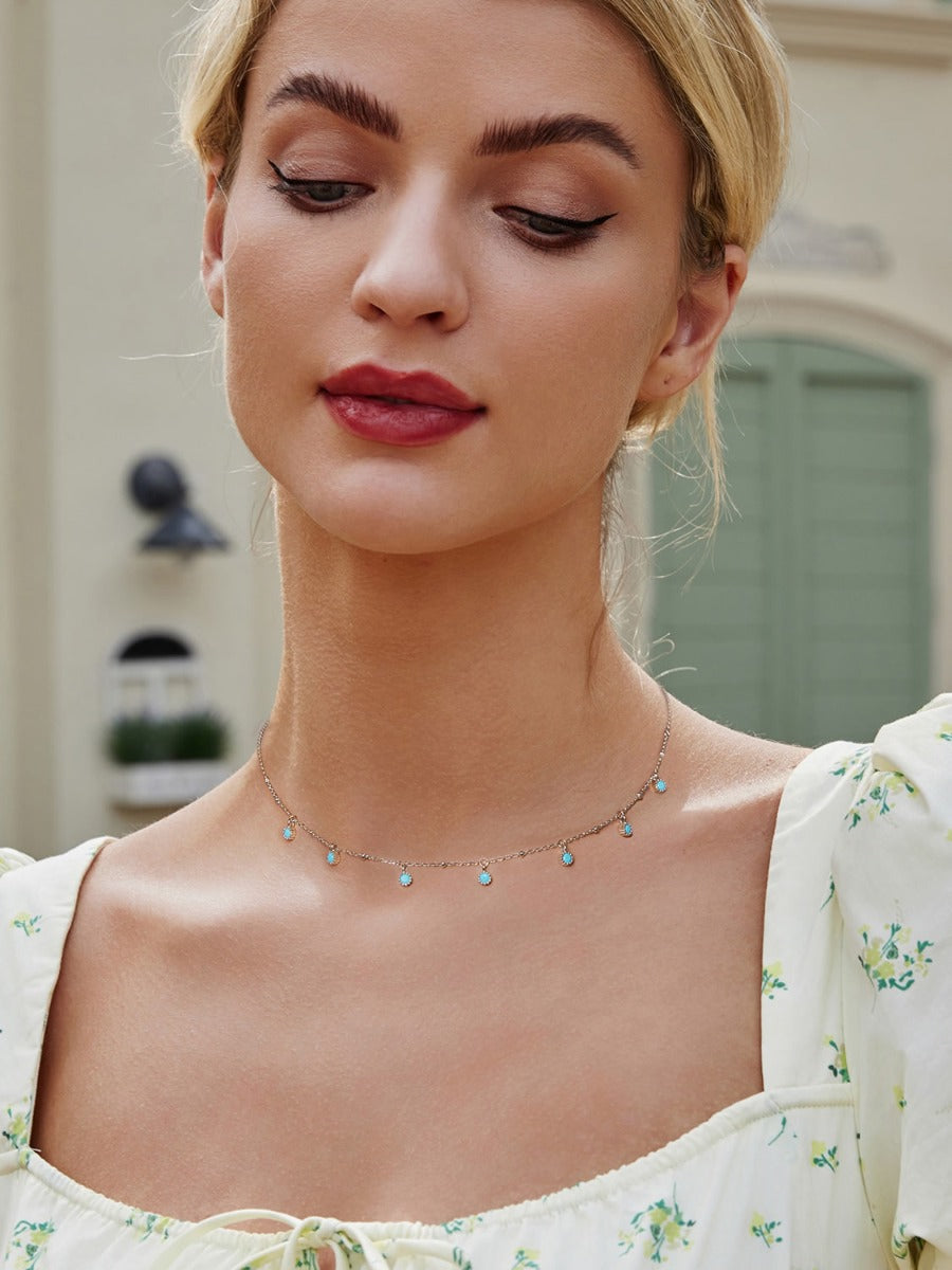 Colier din argint Turquoise Cascade