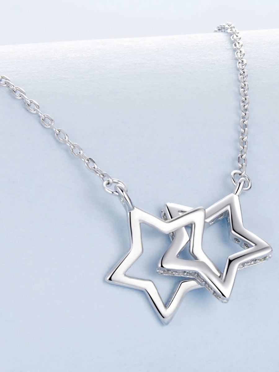 Colier din argint Twin Stars