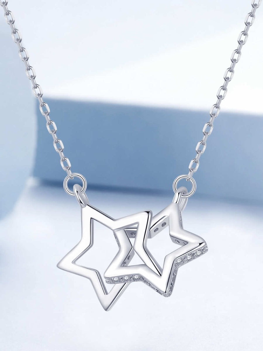 Colier din argint Twin Stars