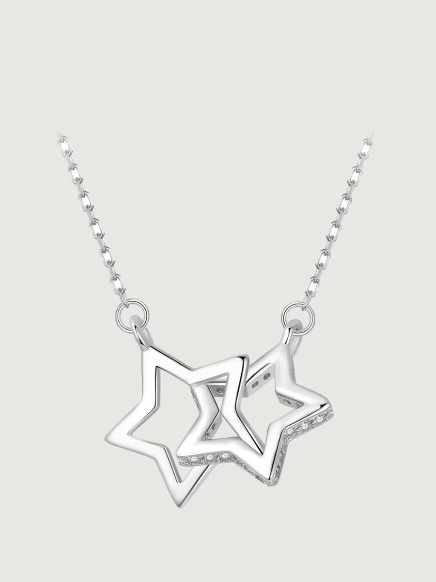 Colier din argint Twin Stars