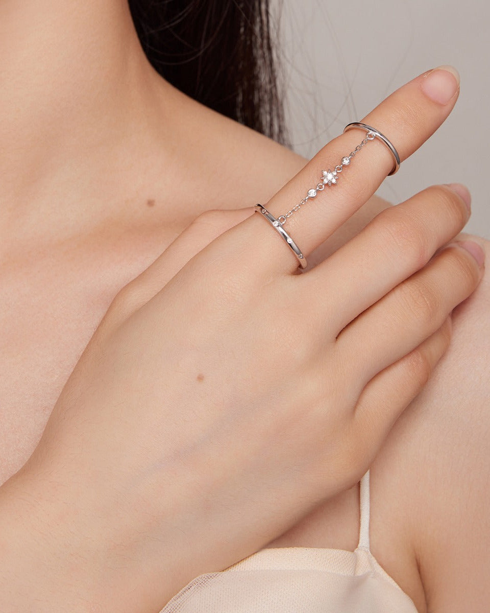 Inel din Argint Chain Double Ring