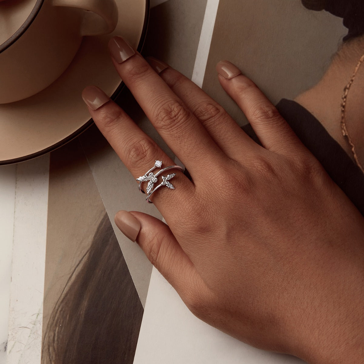 Inel din Argint Graceful Flutter