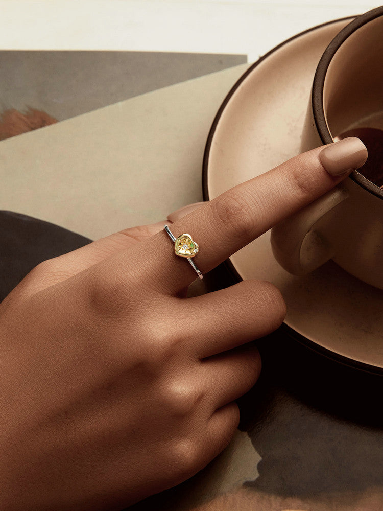 Inel din Argint Celestial Heart Duo