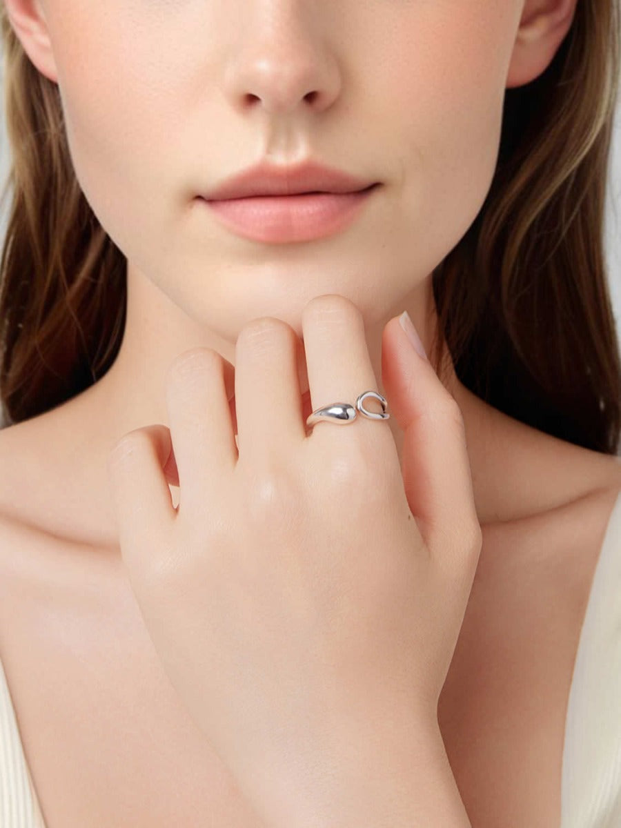 Inel din Argint Liquid Loop