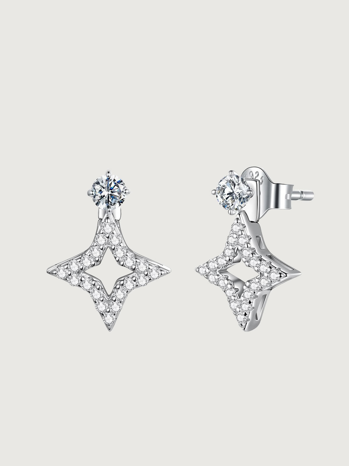 Cercei din argint cu moissanite 3 stiluri