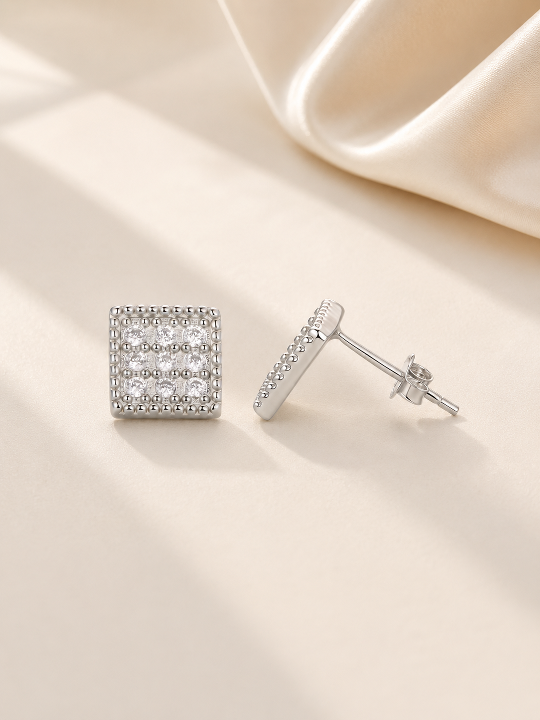 Cercei din Argint 925 pătrați dimensiune 8 x 8 mm