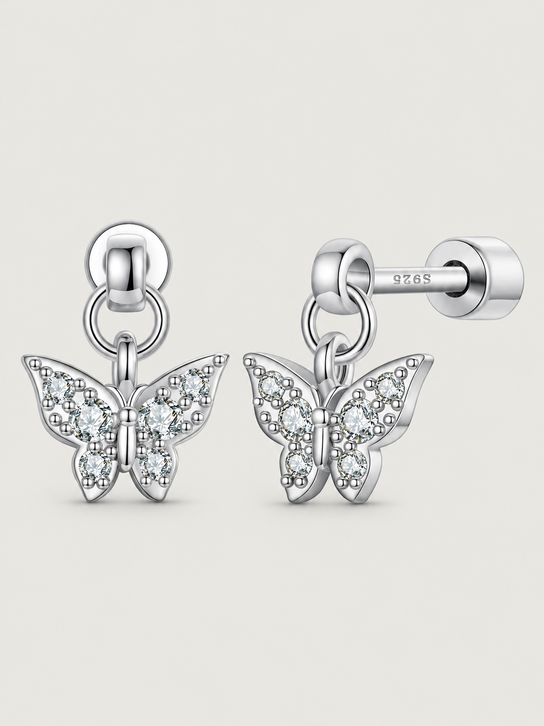 Cercei din argint 925 Butterfly Sparkle cu fluture si zirconii