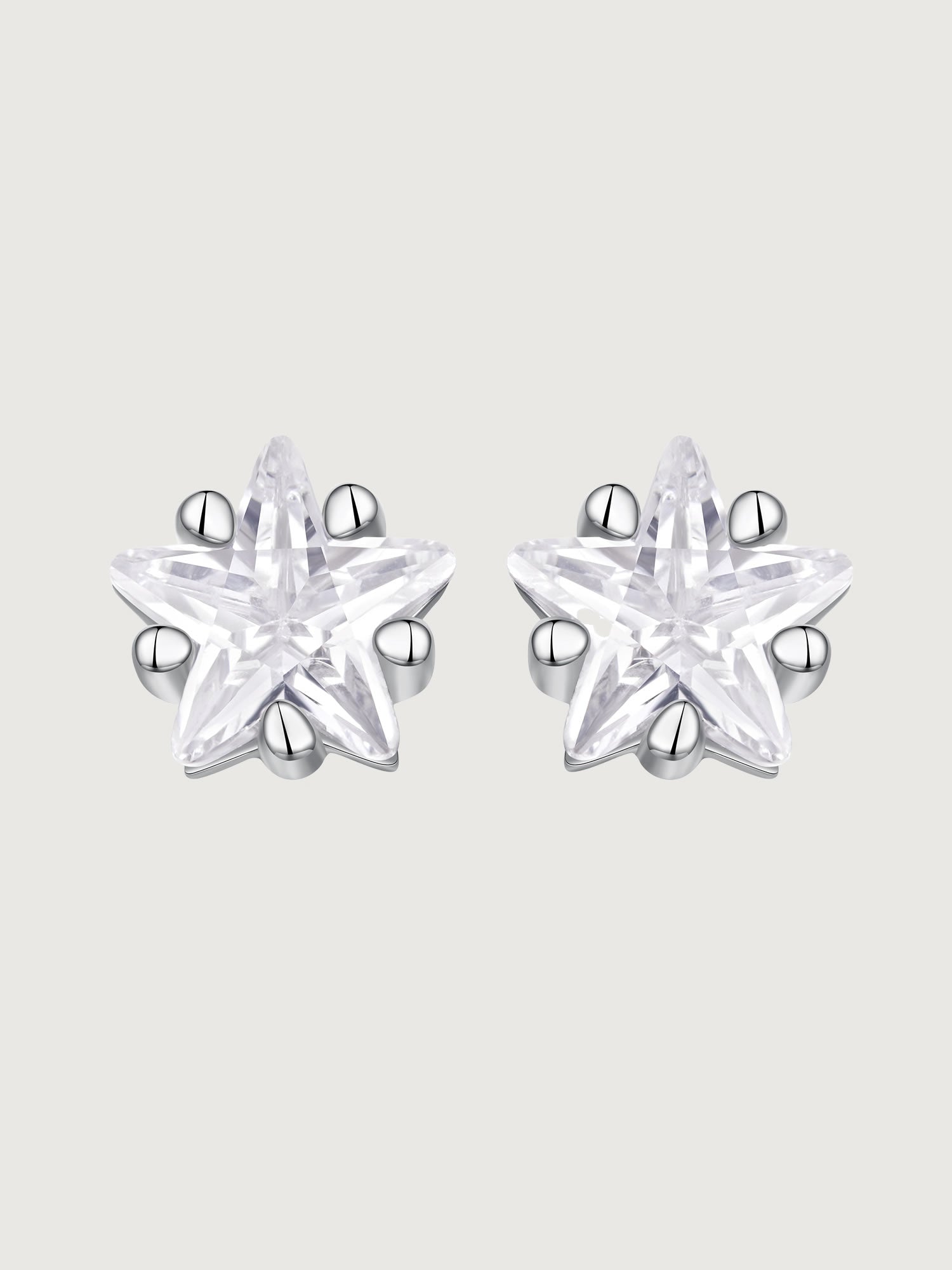 Cercei din argint 925 Crystal Starburst in forma de stea cu zirconii