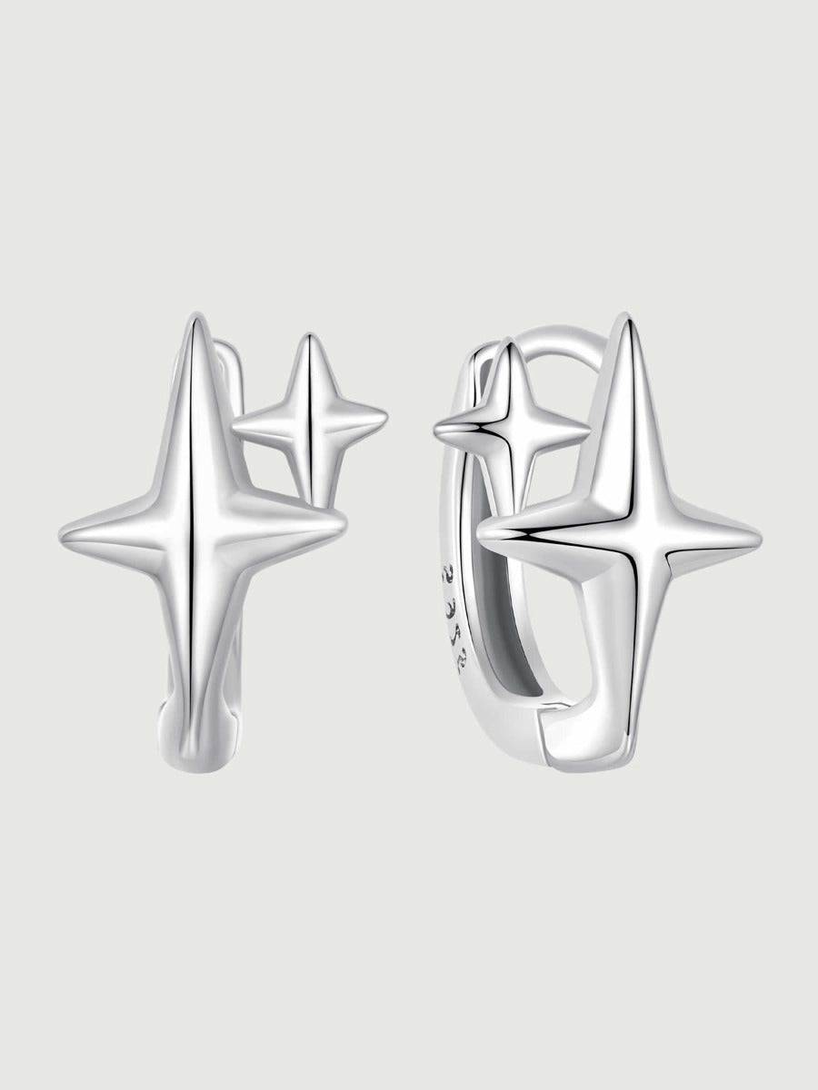 Cercei din argint 925 moderni formă stea model Silver Nova