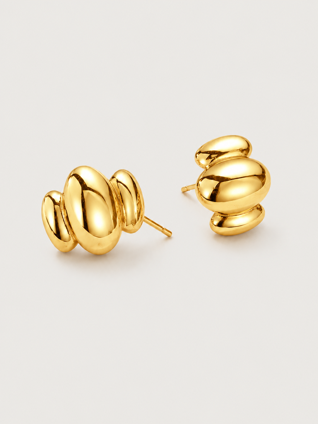 Cercei din argint 925 Gold Bold Glow aurii volumetrici