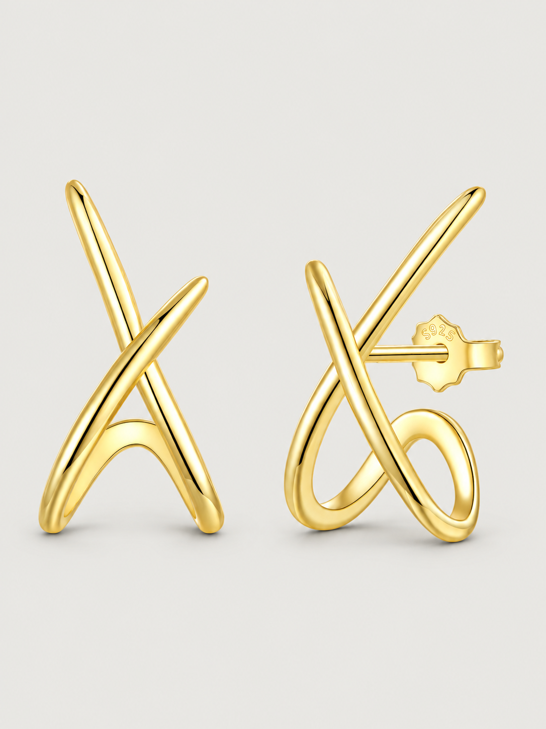 Cercei din argint 925 aurii Infinite Grace design sculptural