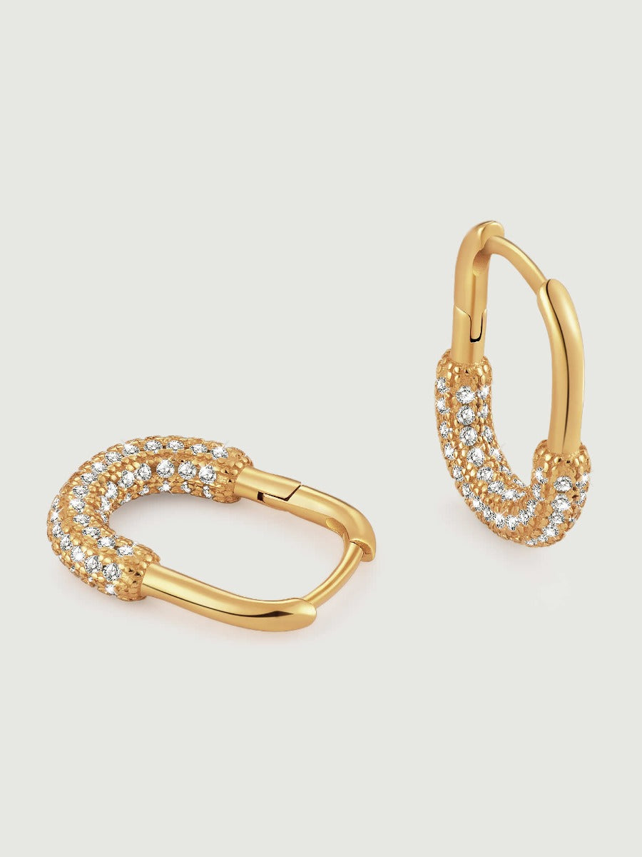 Cercei din argint 925 Gold Midnight Gleam aurii cu zirconii