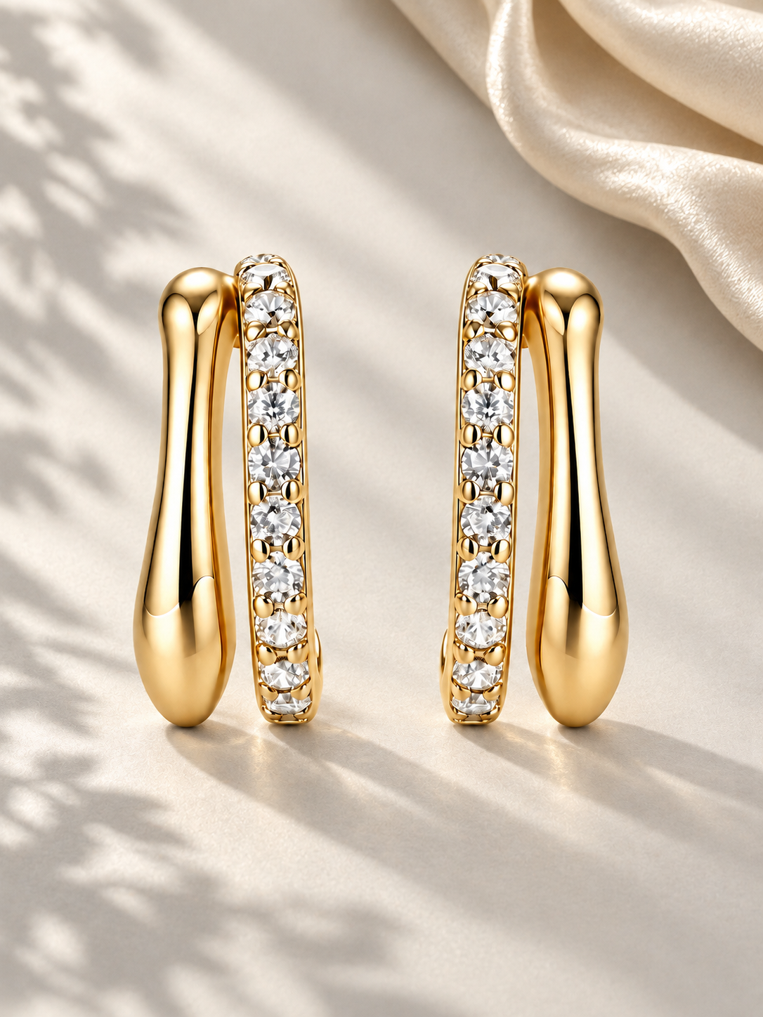 Cercei din Argint 925 Gold cu Moissanite 0,4 CTW