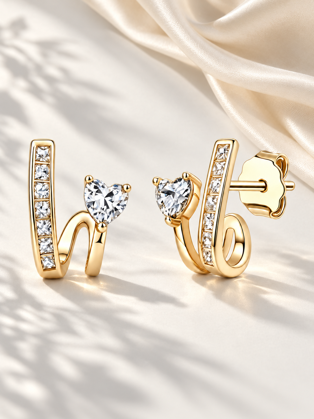 Cercei din Argint 925 Gold cu Moissanite 1,2 CTW