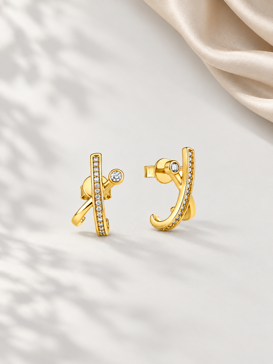 Cercei din Argint 925 Gold cu Moissanite