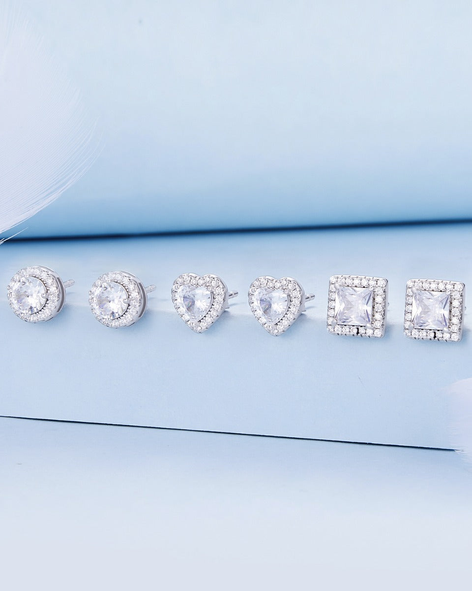 Gama cercei rotunzi din argint 925 cu zirconiu 5A