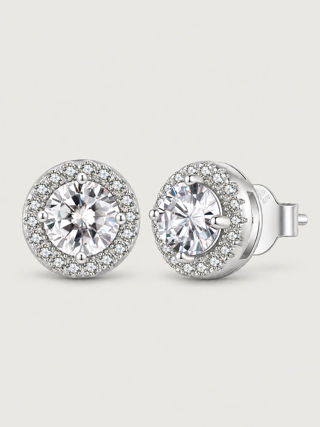 Cercei din argint 925 rotunzi cu zirconiu 5A model Glistening Elegance