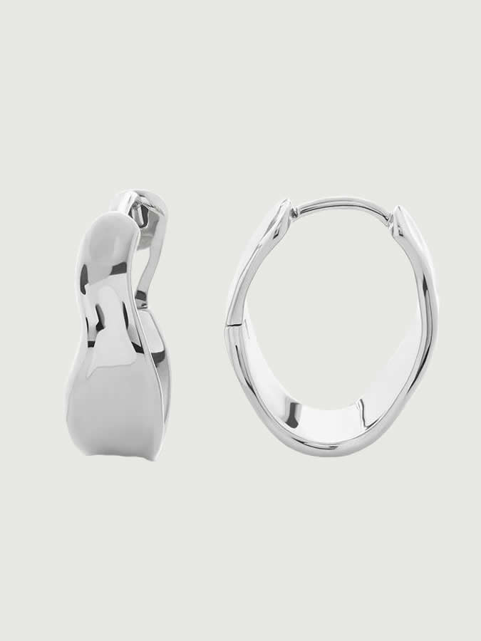 Cercei din argint 925 Sculpted Aura hoops design sculptural