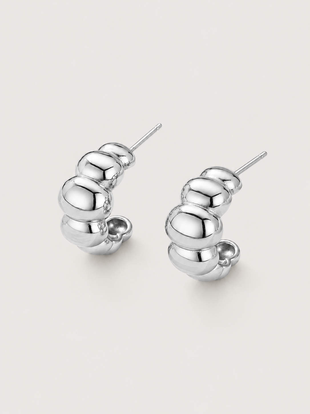 Cercei din argint 925 Silver Bold Bloom hoop volumetric