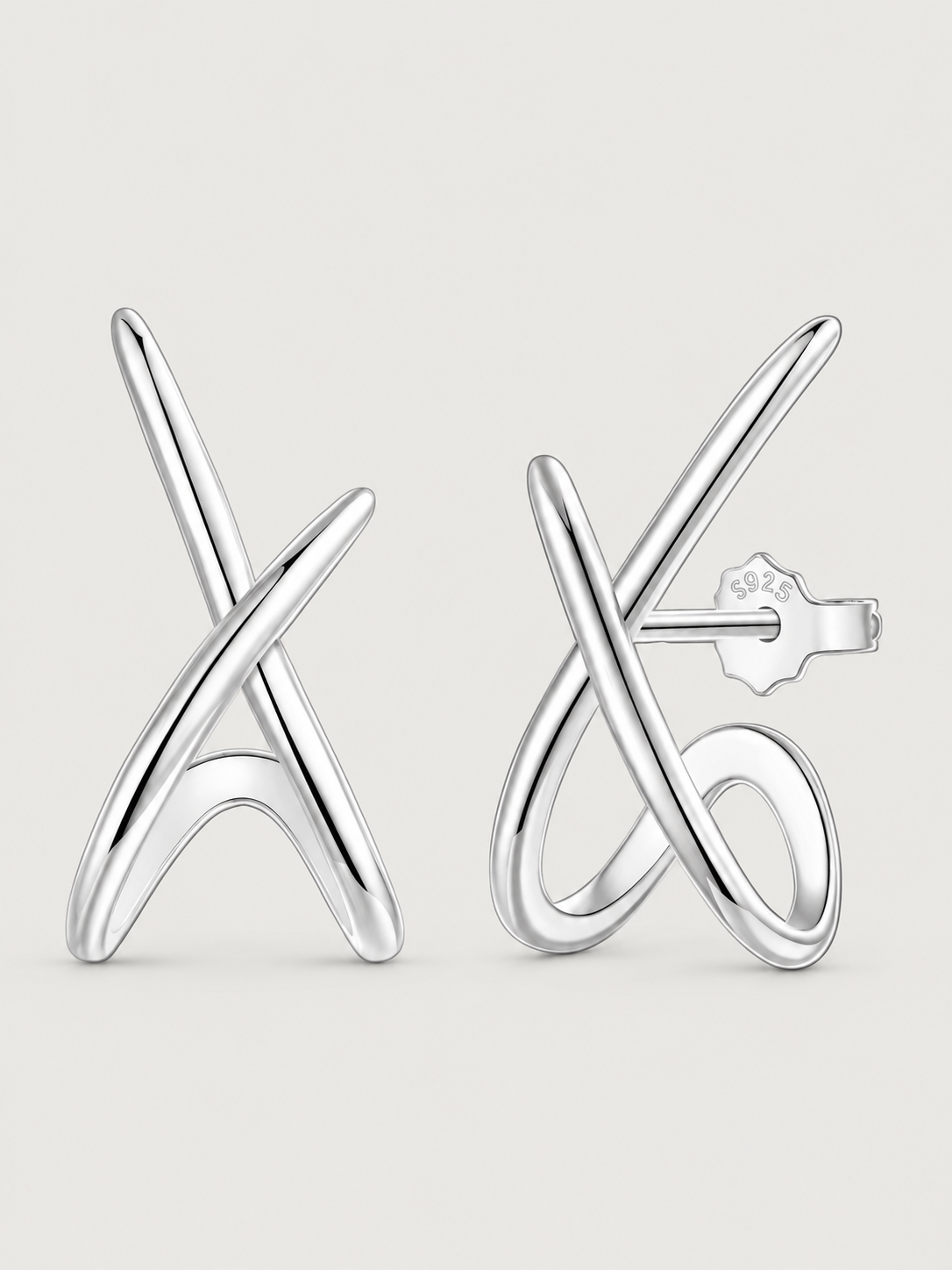 Cercei din argint 925 Infinite Grace design sculptural