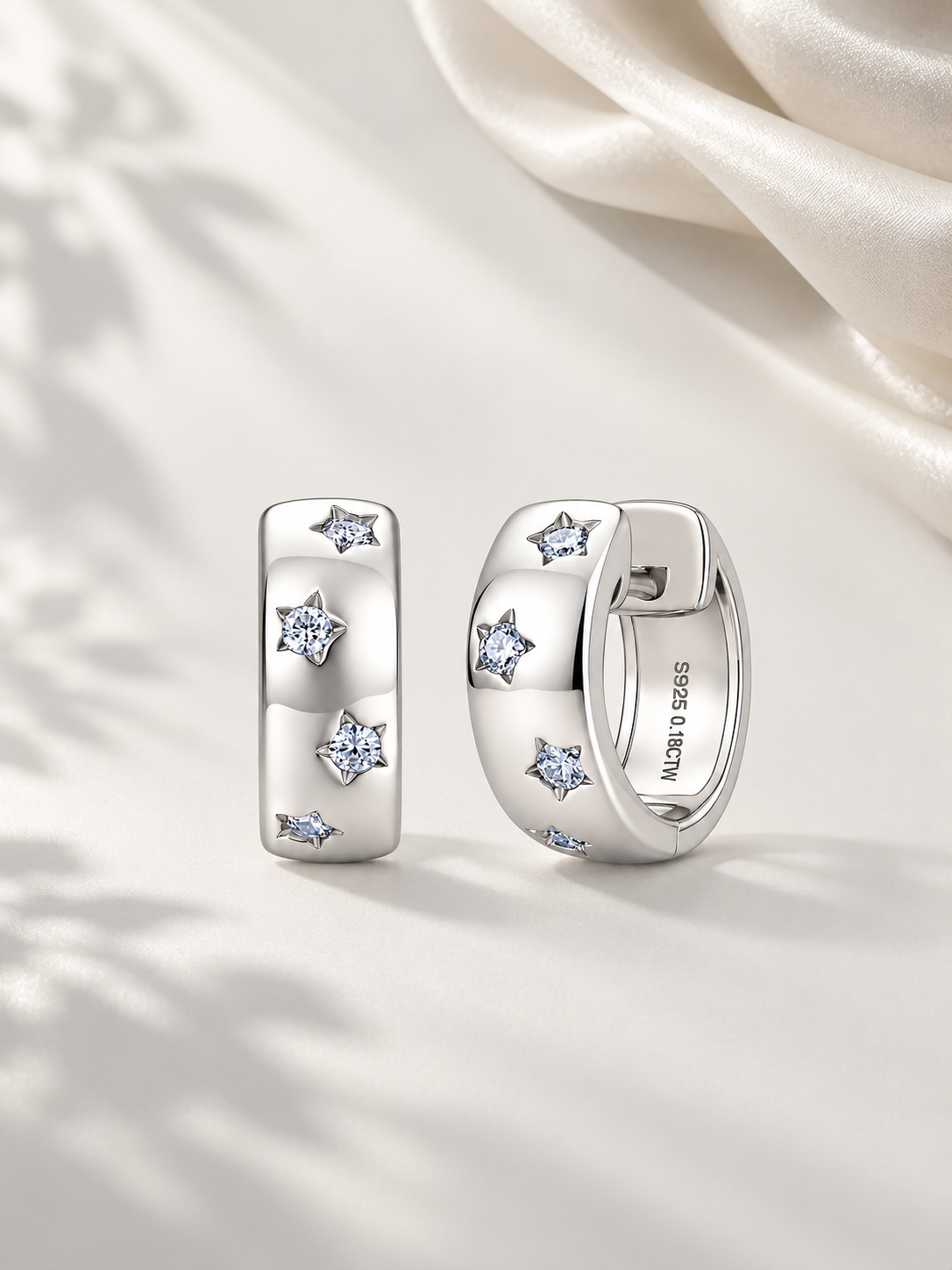 Cercei din Argint 925 Silver cu Moissanite 0,18 CTW