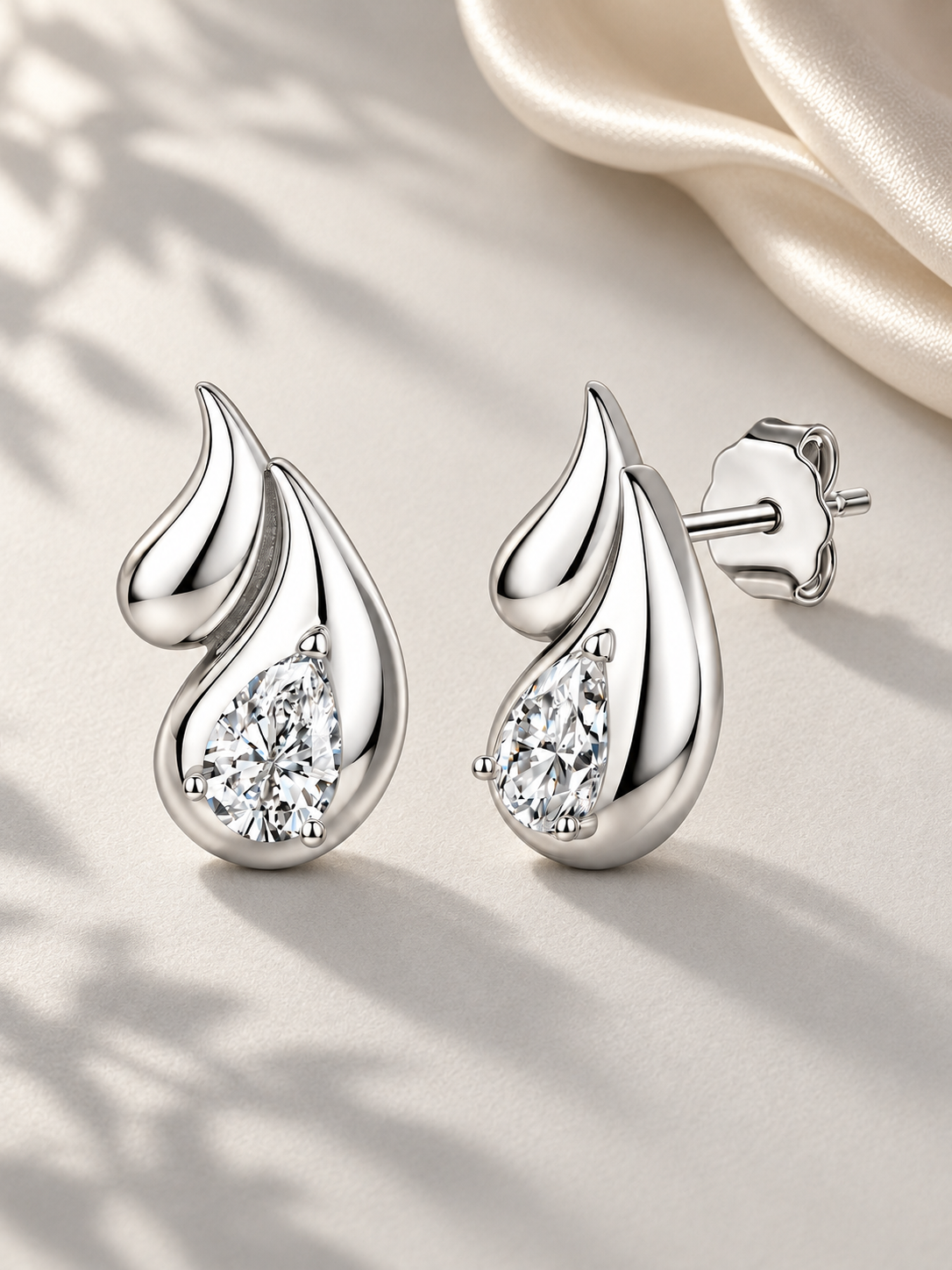 Cercei din Argint 925 Silver cu Moissanite 1 CTW