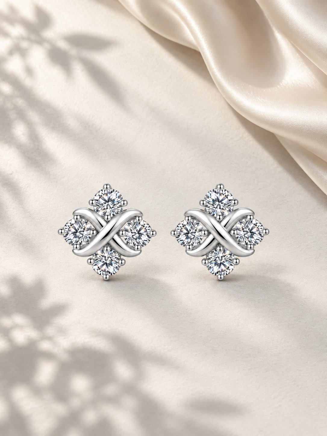Cercei din Argint 925 Silver cu Moissanite de 3 mm
